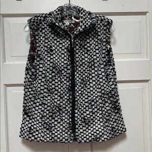 Erin London Monochrome Checkered Vest